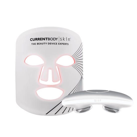 CurrentBody Skin LED Light Therapy Face Mask & ZIIP HALO Facial Toning Device